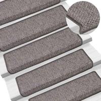 Trapmatten zelfklevend 15 st sisal-look 65x25 cm grijs en beige - thumbnail