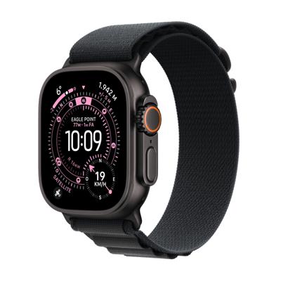Apple Watch Ultra 3 GPS + Cellular - 49 mm - Zwarte titanium kast - Zwarte Alpine Loop-band - Medium - thumbnail