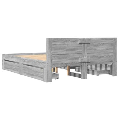 Bedframe met hoofdeinde grijs sonoma eiken 120x190 cm