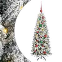 VidaXL Kunstkerstboom wit 120 cm pvc en plastic en staal en pe - thumbnail