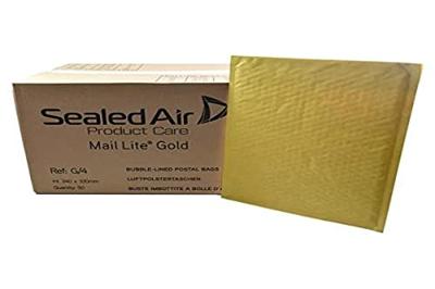 Mail Lite luchtkussenenveloppen, goud, G/4, 240 x 330 mm, doos van 50 stuks