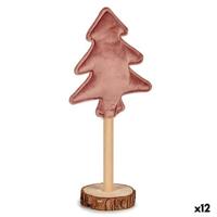 Kerstboom Polyester Roze Hout 8 x 13 x 30 cm (12 Stuks) - thumbnail