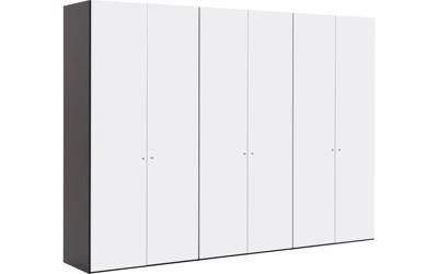 Goossens Kledingkast Easy Storage Ddk, Kledingkast 304 cm breed, 220 cm hoog, 6x glas draaideur