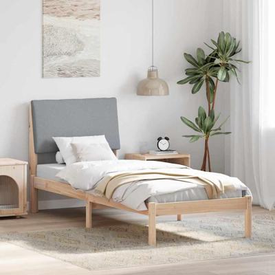 Bedframe Bruin en lichtgrijs 80 x 200 cm Massief grenenhout Bedframe Bruin en lichtgrijs 80 x 200 cm Massief grenenhout