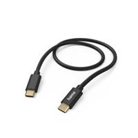 Hama Oplaadkabel Fabric USB-C - USB-C 1,5 M Nylon Zwart - thumbnail
