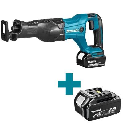 Makita djr186rte 18v accu reciprozaag | 5,0 ah accu (2 st), snellader, koffer