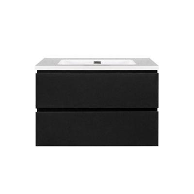 Onderkast badkamermeubel Tieme mat zwart 80x50x48cm