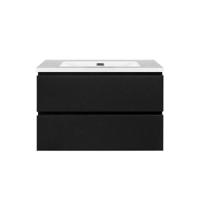 Onderkast badkamermeubel Tieme mat zwart 80x50x48cm - thumbnail