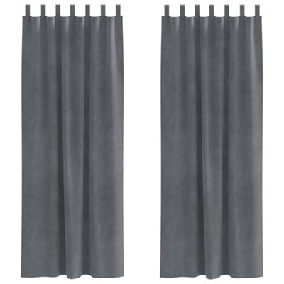 VidaXL Verduisterende gordijnen 2 pcs lichtgrijs 140 x 225 cm fluweel VidaXL Verduisterende gordijnen 2 pcs lichtgrijs 140 x 225 cm fluweel