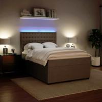 Boxspring met matras fluweel lichtgrijs 140x190 cm - thumbnail