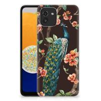 Samsung Galaxy A03 | TPU Hoesje | Pauw met Bloemen - thumbnail