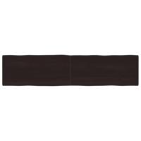 Tafelblad natuurlijke rand 220x50x(2-6)cm eikenhout donkerbruin - thumbnail