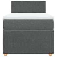 Boxspring met matras stof donkergrijs 90x190 cm - thumbnail