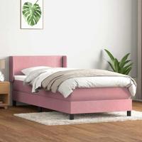 Boxspring met matras fluweel roze 90x210 cm - thumbnail