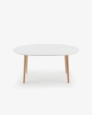 Kave Home Oqui eettafel uitschuifbaar 120/200x90 cm Wit