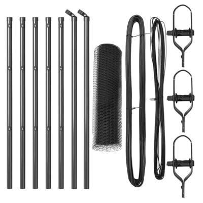 VidaXL Afrasteringspaal grijs 10 x 0,4 m (13 mm gaas) staal en pvc