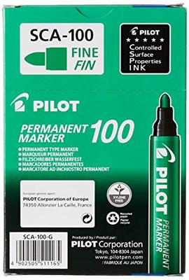 Viltstift pilot sca-100 rond f groen | 12 stuks
