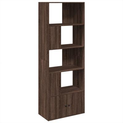 Boekenkast 70x36x189 cm bewerkt hout bruin eikenkleurig