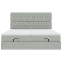 Ottoman bed met matrassen en LED's 200x200cm fluweel lichtgrijs - thumbnail