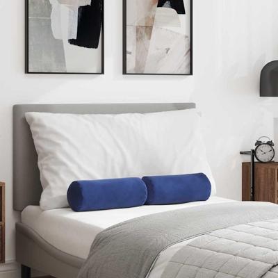 VidaXL Bolster kussens 2 stuks politieblauw ø 15 x 40 cm cordstof