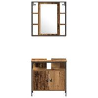 Badkamermeubelset 3 pcs Bruin 60 x 30 x 60 cm Bewerkt hout - thumbnail