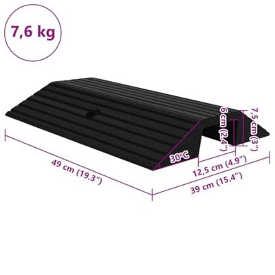 VidaXL Drempelbruggen 3 st 49x40x8 cm rubber