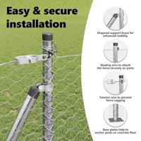 VidaXL Afrasteringspaal zilver 25 x 0,8 m (36 mm gaas) staal - thumbnail