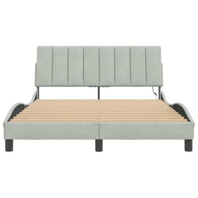 Bedframe met LED-verlichting fluweel lichtgrijs 120x200 cm