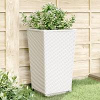 VidaXL Plantenbakken 4 st 32,5x32,5x57 cm polypropeen wit - thumbnail