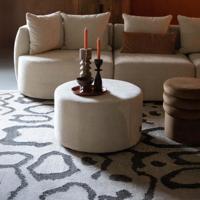 Dutchbone Poef 'Rocca' Geweven stof, kleur Latte - thumbnail