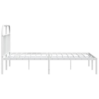 Bedframe met hoofdbord metaal wit 160x200 cm