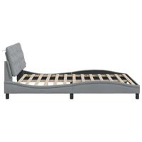 Bedframe met LED zonder matras stof 180x200 cm lichtgrijs - thumbnail