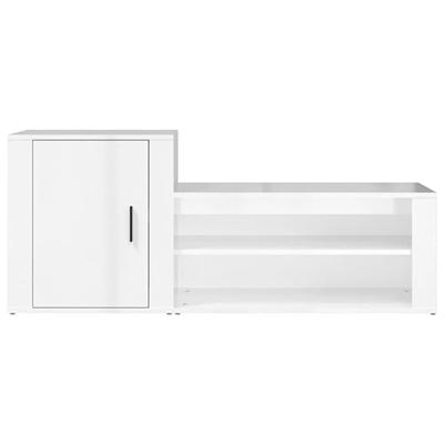 VidaXL Schoenenkast 130x35x54 cm bewerkt hout hoogglans wit