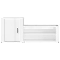VidaXL Schoenenkast 130x35x54 cm bewerkt hout hoogglans wit - thumbnail