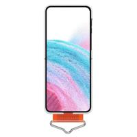 Lunso - Samsung Galaxy Z Flip5 - Hoes met band - Wit/Oranje - thumbnail