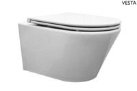 Wiesbaden Vesta wandcloset met Flatline toiletzitting softclose en quick release glans wit 32.2501 - thumbnail