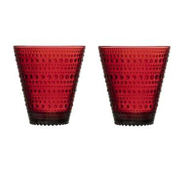 Iittala Kastehelmi Glas 30 cl, per 2 Cranberry