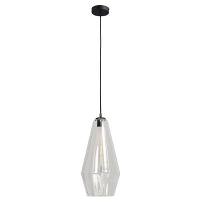 Masterlight Zwarte hanglampDiamond 23cm met helder glas - 2130-05-00-23