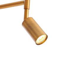 QAZQA Vloerlamp brons met witte kap en verstelbare leeslamp - Ladas - thumbnail