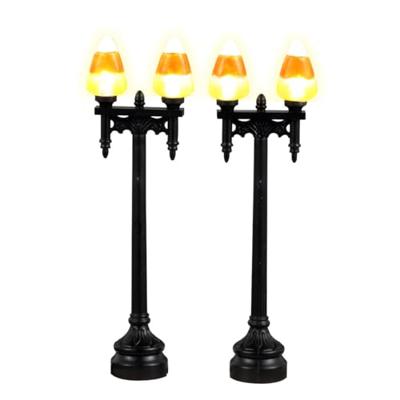 Candy Corn Street Light Set Of 2 B/O (4.5V) Halloweenhuisje LEMAX - Lemax Candy Corn Street Light Set Of 2 B/O (4.5V) Halloweenhuisje LEMAX - Lemax