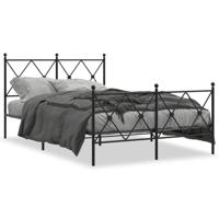 Bedframe met hoofd- en voeteneinde metaal zwart 120x190 cm - thumbnail