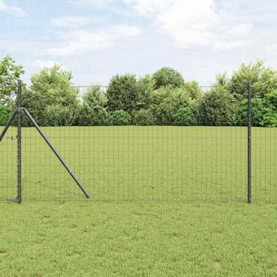 VidaXL Hek met paal grijs 1,4 x 10 m staal en pvc