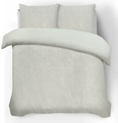 RoyalTextile - Glamour Deco Foil Dekbedovertrek Flanel - Crème - 200 x 220