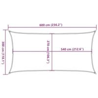 VidaXL Zonnezeil 160 g/m² rechthoekig 3x6 m hdpe zandkleurig - thumbnail