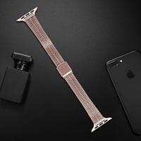 Stainless steel slim fit bandje - Rosé goud - Geschikt voor Apple Watch 44mm / 45mm / 46mm / 49mm - thumbnail