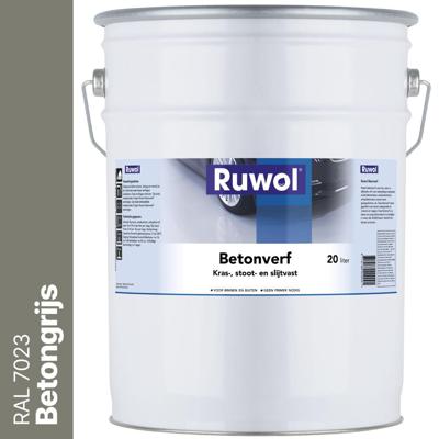 Ruwol Betonverf Betongrijs (RAL 7023) 20 liter