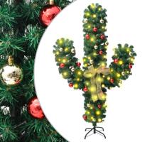 VidaXL Kerstcactus met standaard en led's 210 cm pvc groen - thumbnail