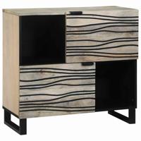 Dressoir Wit 80 x 33 x 75 cm massief mangohout - thumbnail