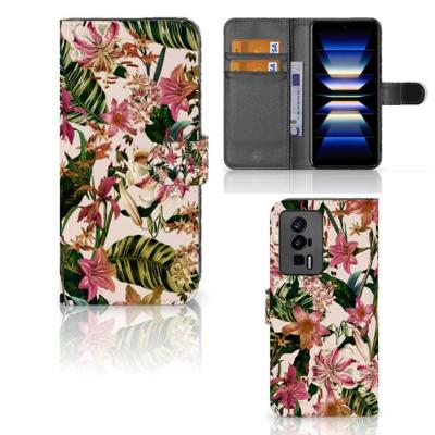 Xiaomi Poco F5 Pro Hoesje Flowers Xiaomi Poco F5 Pro Hoesje Flowers