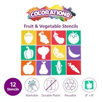 Colorations - herbruikbare fruit sjablonen - 12st. - thumbnail
